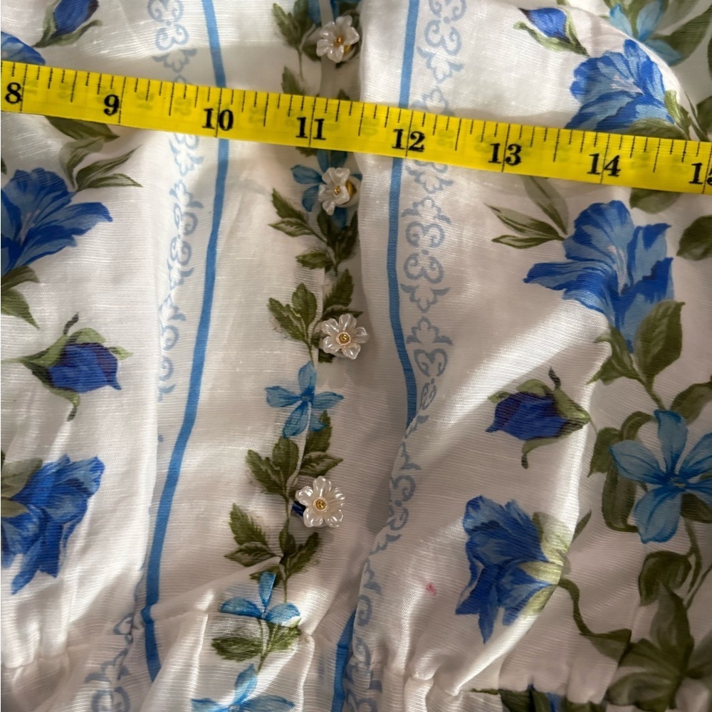 [US10]Forever New Blue Green Tamia Floral Long Sleeve Mini Dress - Picture 9 of 10